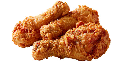 Golden crispy deep fried chicken drumsticks with seasoned breading © Thaddeus