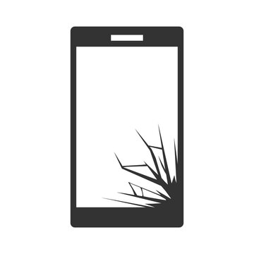 Broken phone icon isolated on transparent background