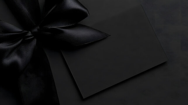 Black design for a gift card with a ribbon and space for copy, suitable for a discount event template