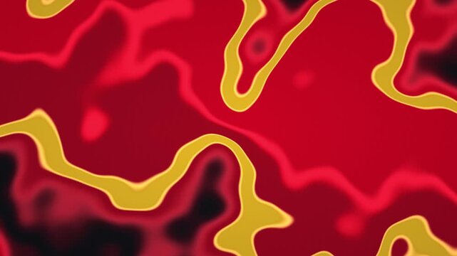 Abstract Liquid Wave Pattern in Red and Yellow