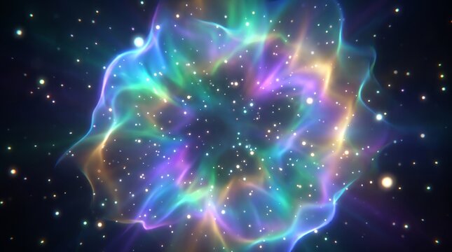 Vibrant Nebula in Deep Space with Stars.