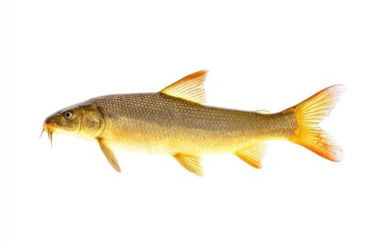 Golden fish isolated white background