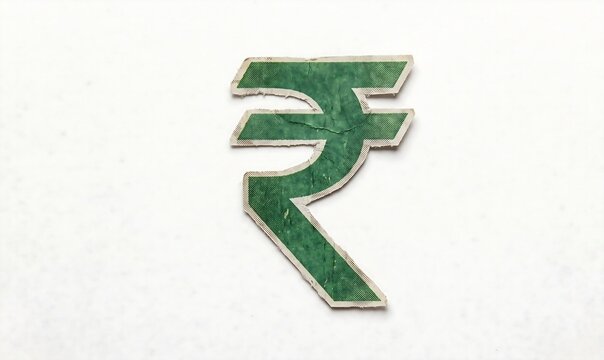 Vintage Green Rupees Symbol Paper Cutout