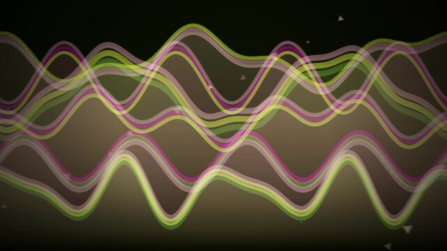 Softly glowing wavy lines in green and pink create a looping abstract animation on a dark background.