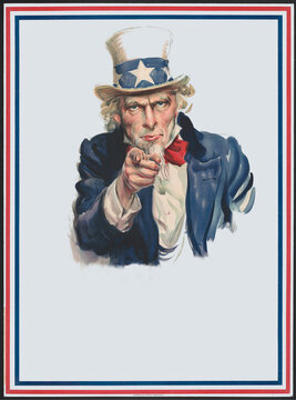Uncle Sam pointing (text removed version). You specify the reason. Created from public domain image. 
