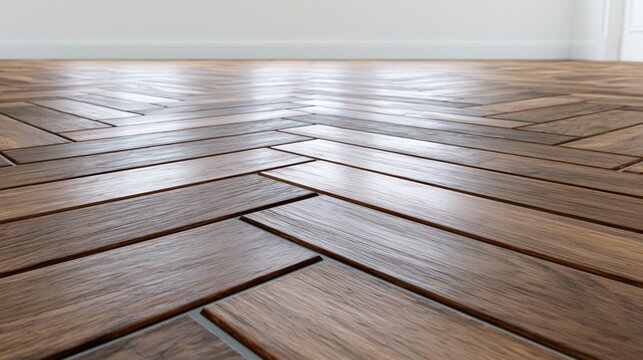 The Wooden Floor Parquet Closeup Under Warm Evening Light Textures