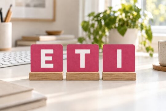 ETI Intermediate-Sized Enterprise Acronym on Pink Desk Cards