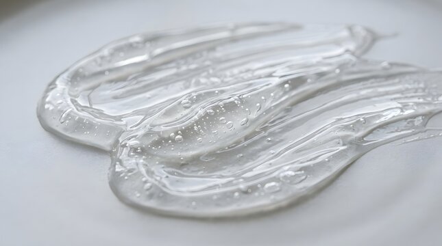Transparent cosmetic gel smear with air bubbles
