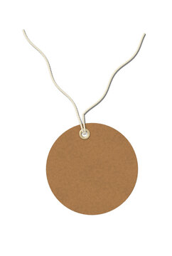 Round kraft tag with string