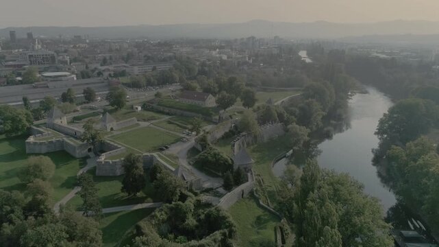 Aerial view of the Kastel fortress, Banja Luka