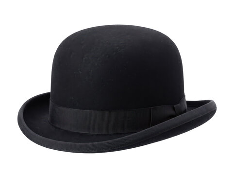 Traditional Felt Bowler Hat with Grosgrain Ribbon Band
