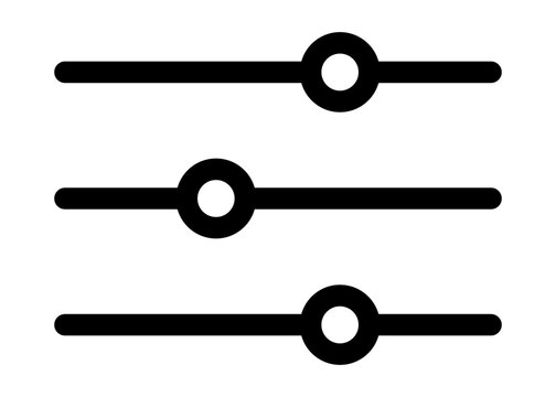 Settings icon with sliders for adjustment and configuration