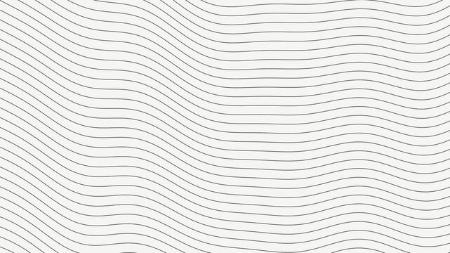 Black Wavy Lines Pattern Moving on White Background