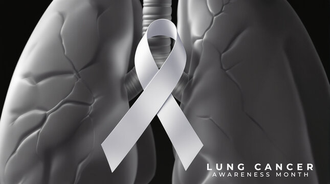 Lung Cancer Awareness Month Concept Image Highlighting Smoking Cessation, Cancer Screening, and Patient Support.