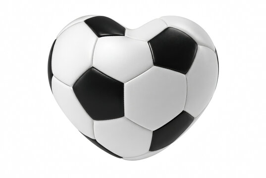 Soccer Ball Heart Shape Representing Passion for the Game