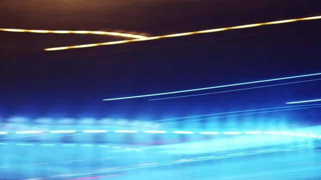 Abstract motion blur background symbolizing fast travel and modern transportation, dynamic light streaks creating sense of speed, movement, and urban journey. 4K.