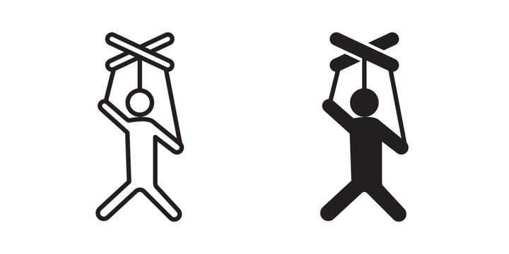 Puppet icon flat outline in black