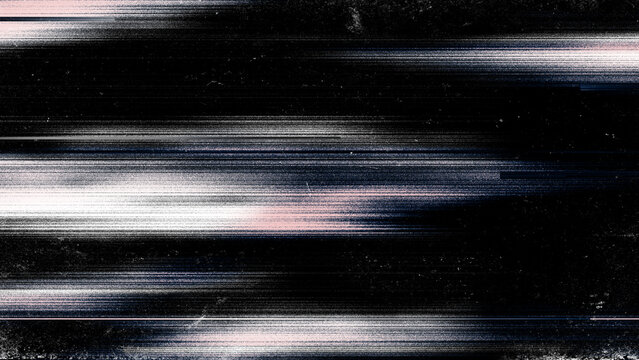 Digital Glitch Static Noise Abstract Background with Distorted Horizontal Lines and Grainy Texture. Retro vintage aesthetic resembling a corrupted data stream