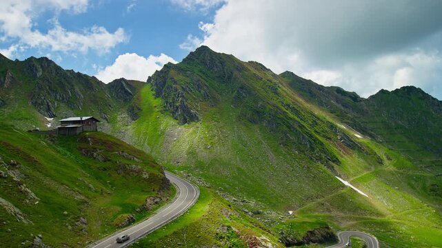 Rugged Balea Hairpins Below Mountain Pass