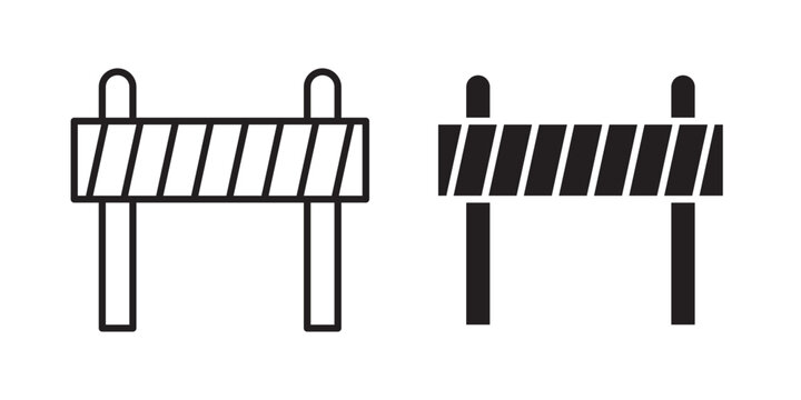 Roadblock icon flat outline in black
