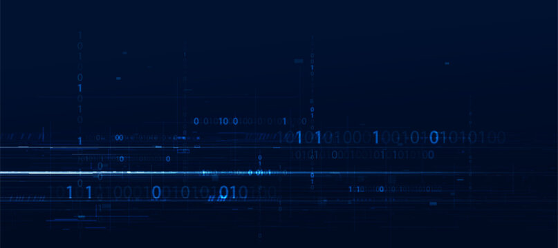 Cyber security abstract digital background with binary code and network data streams