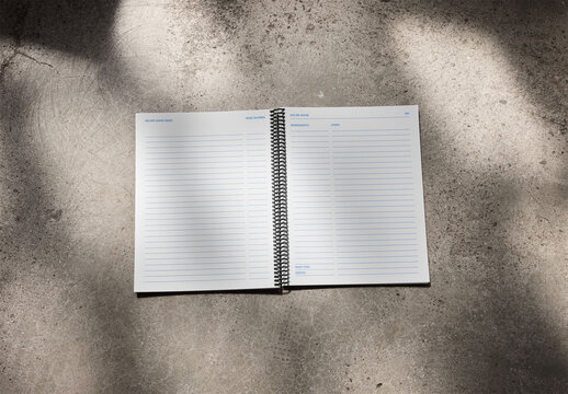 Mockup Of Customizable US Letter Coil Bound Notebook
