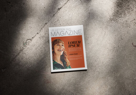 Mockup Of Customizable US Letter Magazine Cover