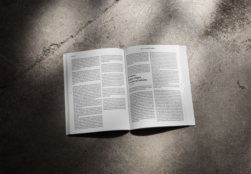 Mockup Of Customizable US Letter Magazine, Open Spread