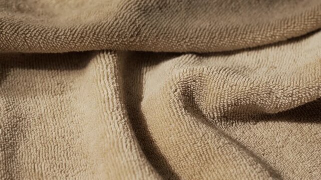 Gentle ripples form on a soft beige textile under shifting light.