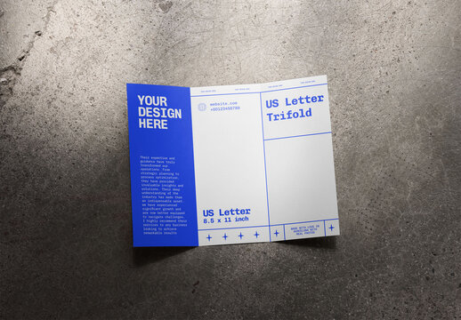 Mockup Of Customizable US Letter Trifold Brochure