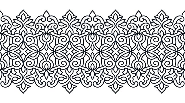 Ornate Arabic floral geometric seamless pattern.