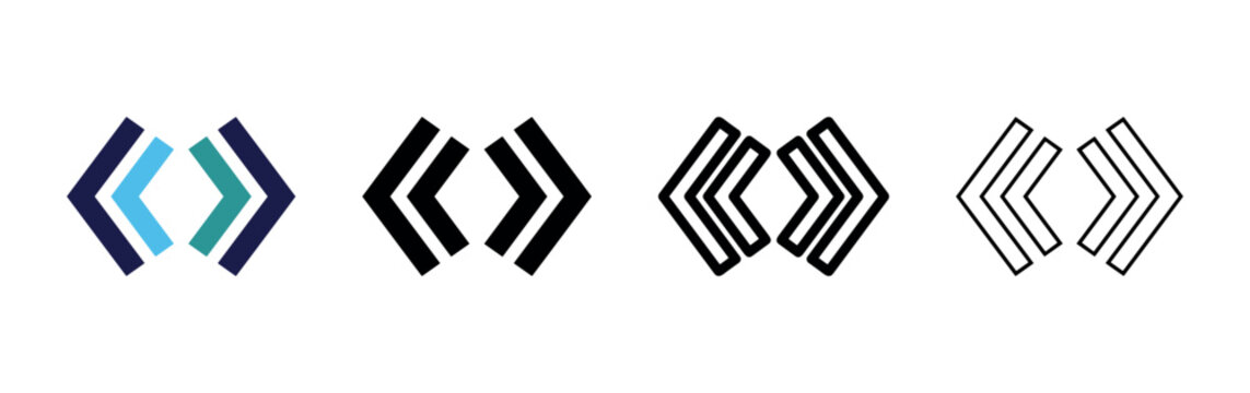 Double Angle Brackets Icon for Coding and Navigation