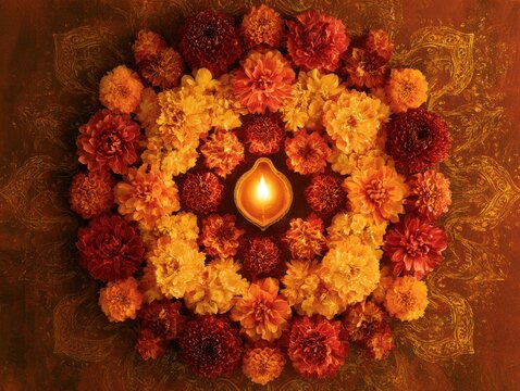 Close-up of golden brown virus particle under microscope