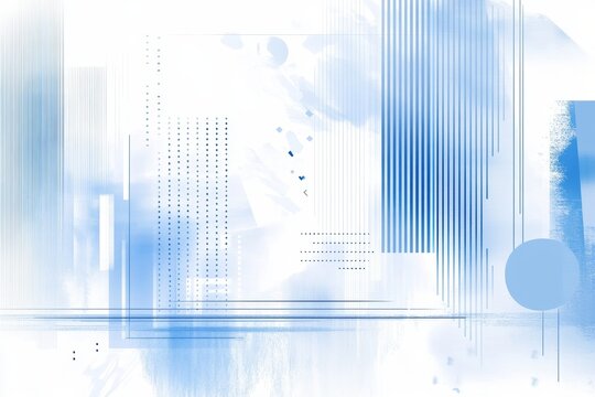 Light blue and white background, diagonal stripes of light-blue geometric shapes with an outline, each shape in varying shades to create depth, Generative AI