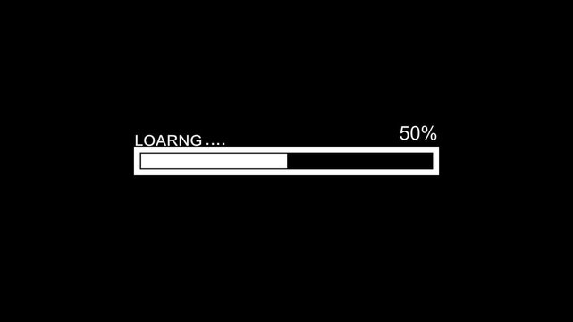 Loading bar and percentage Futuristic progress loading bar 0-100 percent up . Loading bar and percentage loading, downloading icon with black background. and creating a stunning 4 k video.