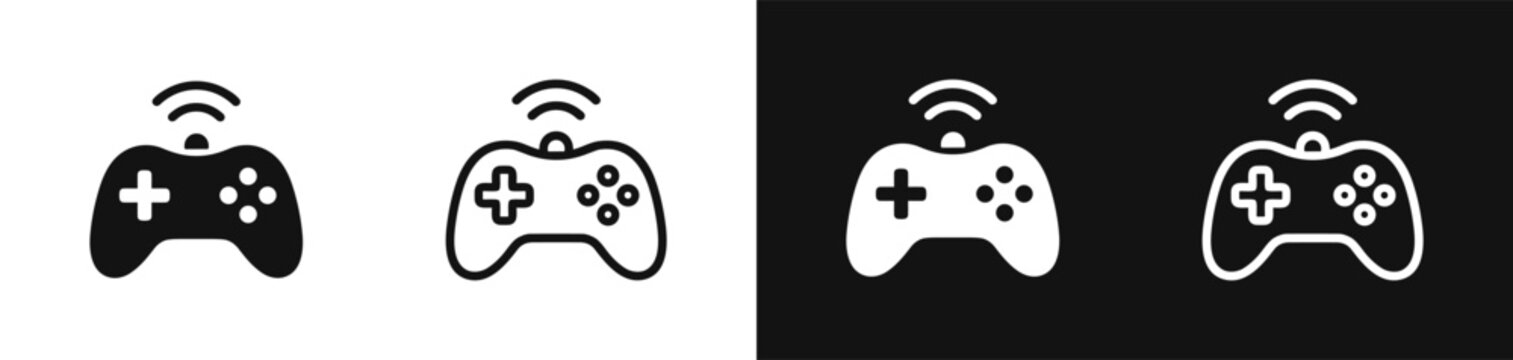 Gamepad wireless joystick icon set vector illustration