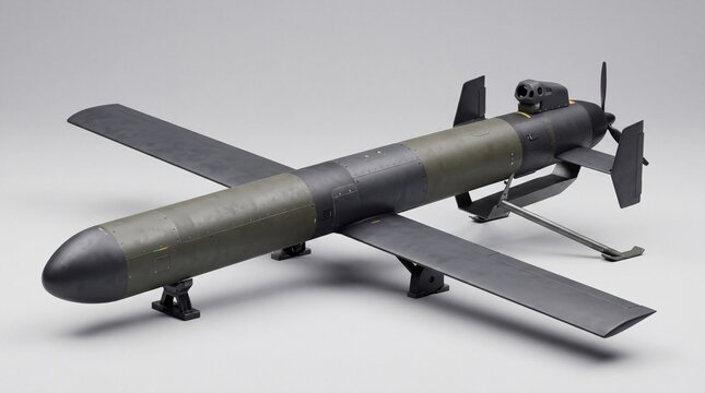 Geran Military Attack Drone with Propeller 3D Render