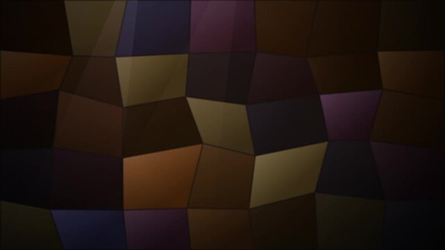 A dark, abstract geometric pattern with lowpoly facets in muted shades of brown, purple, and black.