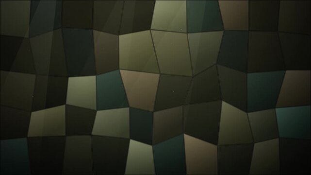 The image displays a threedimensional surface composed of irregular dark polygonal panels that create a faceted abstract texture.