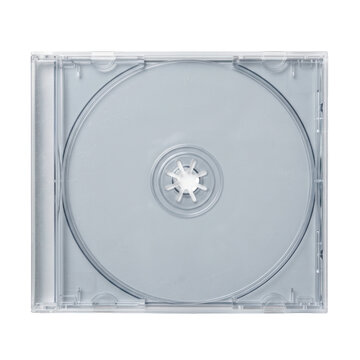 Empty transparent cd jewel case isolated on transparent background