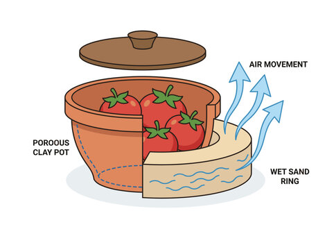 Zeer Pot Evaporative Cooling System Infographic