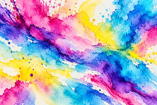 Rainbow Pigment Blooms - Vibrant Abstract Painting