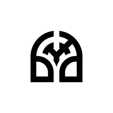 TYR Sport Brand Logo Minimalist Black And White Design Emblem Arched Shape Icon