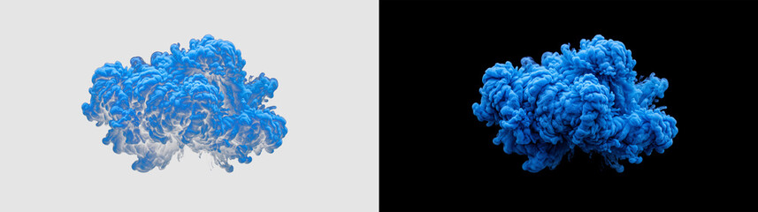PNG image of blue powder explosion isolated on transparent background © Pixora