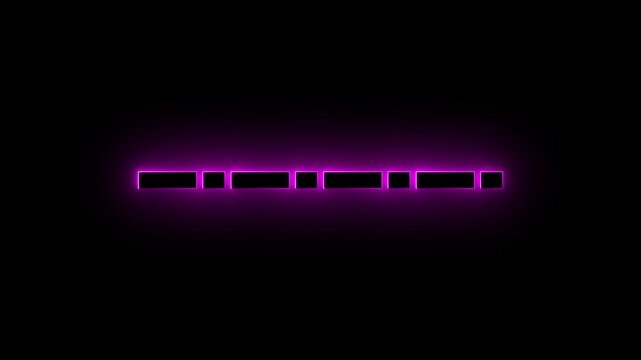 Neon purple glowing morse code signal on black background