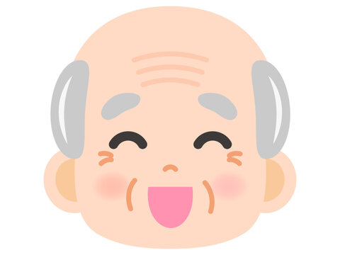 おじいちゃんのベクター顏アイコンイラスト素材3