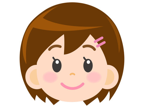 女の子のベクター顏アイコンイラスト素材2