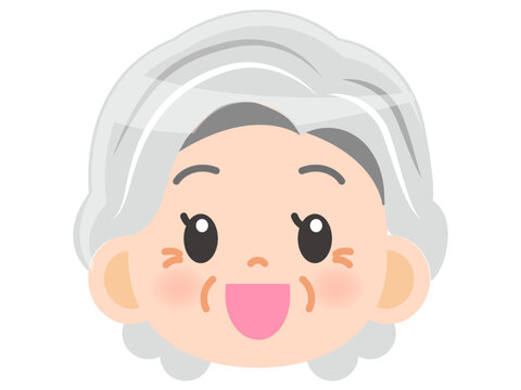 おばあちゃんのベクター顏アイコンイラスト素材3