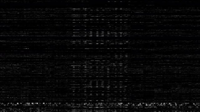 Digital glitch screen texture with distorted scan lines and signal noise artifacts