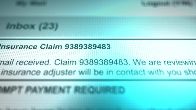  A Generic Email in Inbox Depicting Insurance Claim Adjuster Information